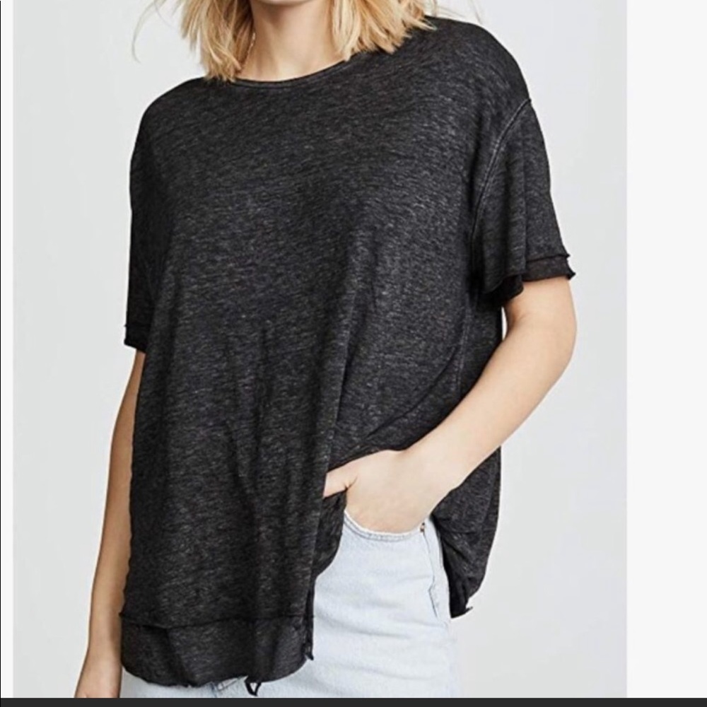 Free People We The Free Cloud 9 Layered Tee in Carbon